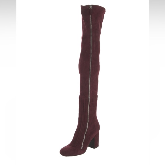 OVER-THE-KNEE BURGUNDY SUEDE SOCK BOOTS SZ 10.5 by LAURENCE DACADE 🔥🔥🔥🔥 - Picture 14 of 17